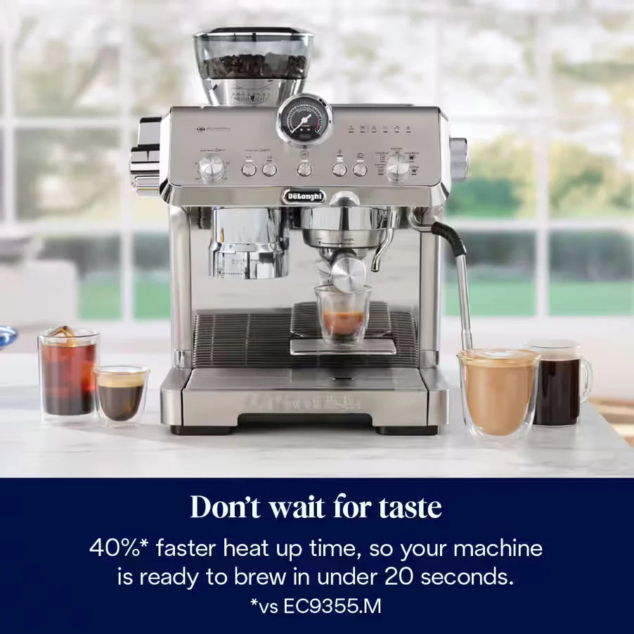 DeLonghi Bean to Cup Coffee Machine With La Specialista Opera Home Cafe Kit - Metal | EC9555.M +Kit