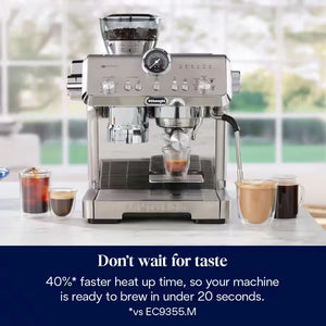 DeLonghi Bean to Cup Coffee Machine With La Specialista Opera Home Cafe Kit - Metal | EC9555.M +Kit
