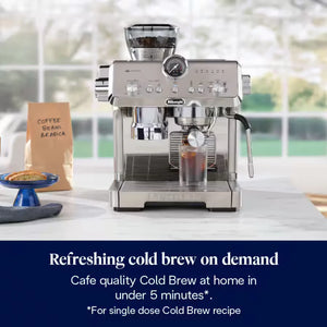 DeLonghi Bean to Cup Coffee Machine With La Specialista Opera Home Cafe Kit - Metal | EC9555.M +Kit