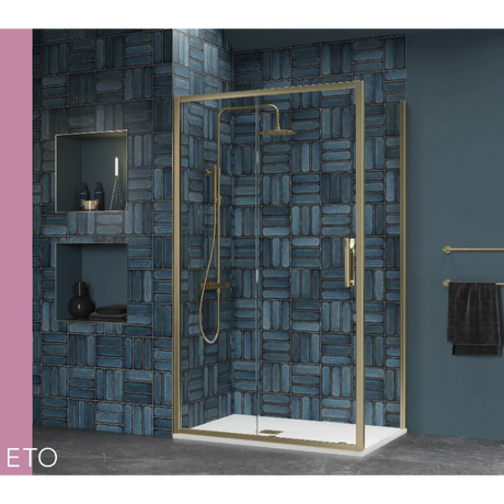 Flair ETO Sliding Shower Door | Chrome, Black, Brushed Brass, Brushed Gunmetal, Brushed Bronze | 1000mm to 1800mm