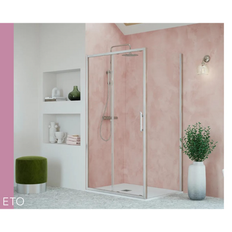 Flair ETO Sliding Shower Door | Chrome, Black, Brushed Brass, Brushed Gunmetal, Brushed Bronze | 1000mm to 1800mm