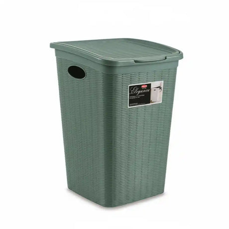 Elegance Laundry Hamper Basket and Lid 50 Litre - Forest Green | 55325