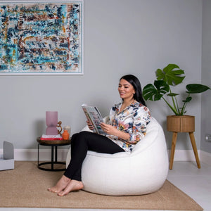 Elephant Boucle Chair Bean Bag - Cream | EBOCRM20