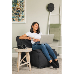 Elephant Lounger Chair Bean Bag - Black | ELGBLA10