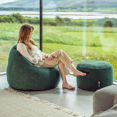 Elephant Boucle Chair Bean Bag - Forest Green | EBOTER21