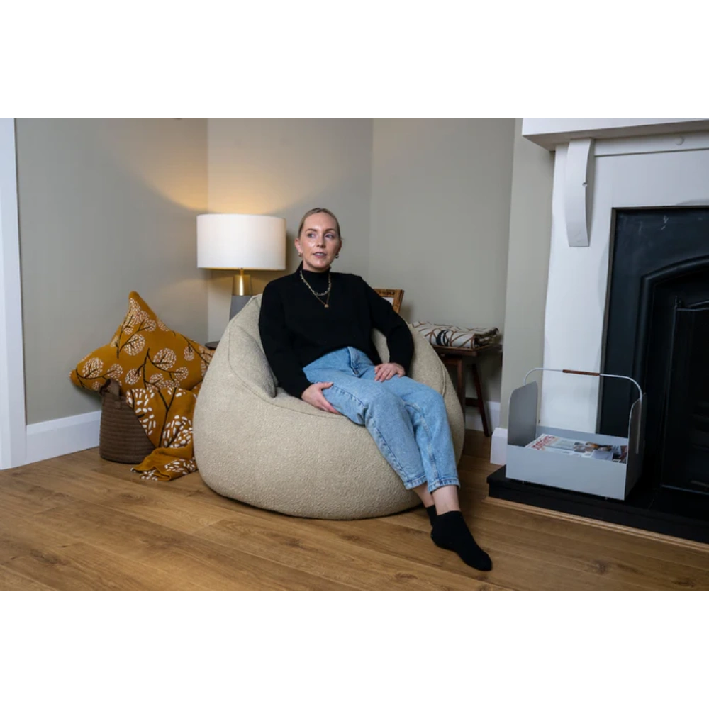 Elephant Boucle Chair Bean Bag - Oatmeal | EBOTER22