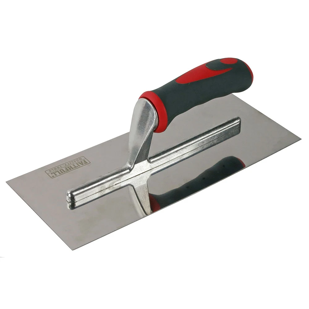 Faithfull Plasterer's Finishing Trowel  Soft Grip Handle 11 x 4.3/4 inch - Stainless Steel | FAISGTP11SS