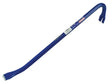 Faithfull blue steel wrecking crow bar 450mm with curved claw end and flat pry end, featuring product label on shaft