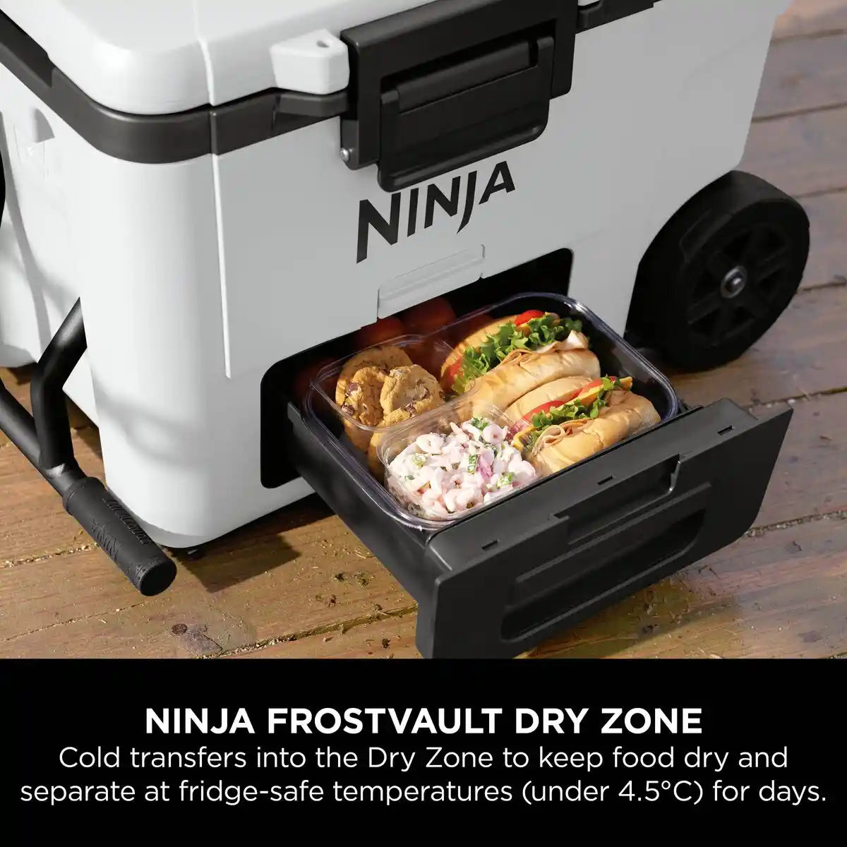 Ninja FrostVault 42 Lire Wheeled Cooler Box with Dry Zone - Cloud White | FB245UKWH