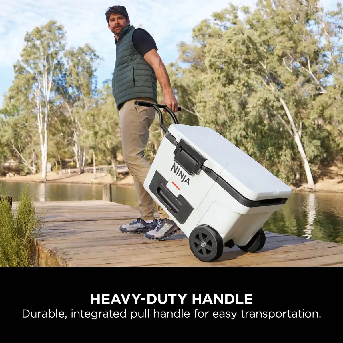 Ninja FrostVault 42 Lire Wheeled Cooler Box with Dry Zone - Cloud White | FB245UKWH