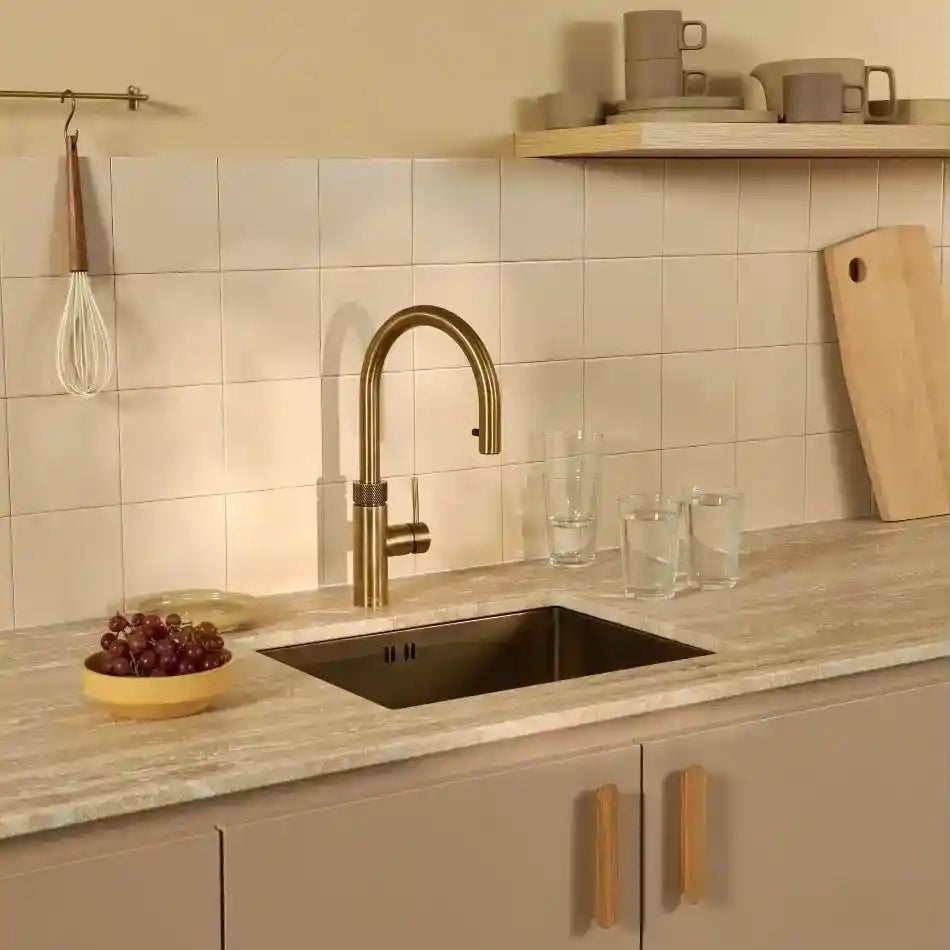 Quooker PRO3 Flex Boiling Water Kitchen Tap - Patinated Brass | FXRPTN