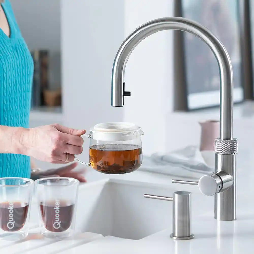 Quooker PRO3 Flex Round Boiling Water Kitchen Tap - Stainless Steel | FXRSST