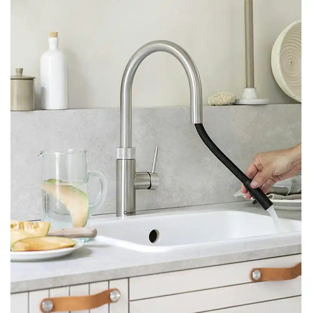 Quooker PRO3 Flex Round Boiling Water Kitchen Tap - Stainless Steel | FXRSST