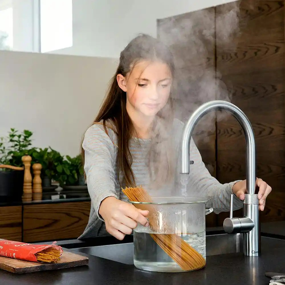 Quooker PRO3 Flex Round Boiling Water Kitchen Tap - Stainless Steel | FXRSST