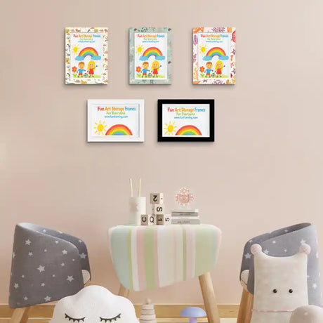 Lucky Ducks Kids Art Artwork Frame A4 - Black | MDF2515&1225-A4-BK