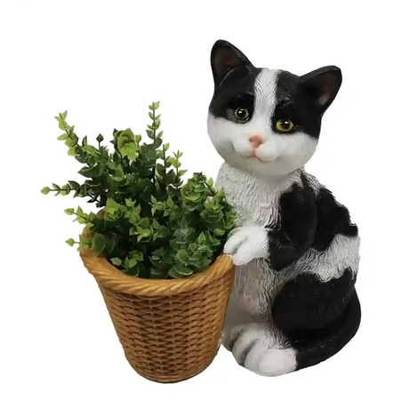 WGP Cat Garden Planter - Black and White | G0471
