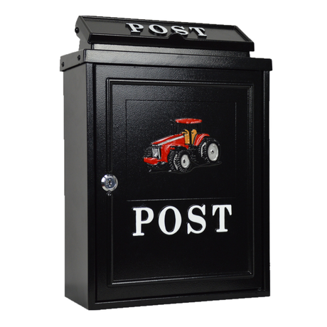 Tessi Cast Aluminium Post Box - Red Tractor | TY050