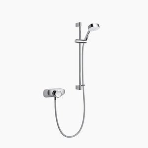 Single Outlet Mira mixer shower in a white background 