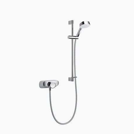Single Outlet Mira mixer shower in a white background 