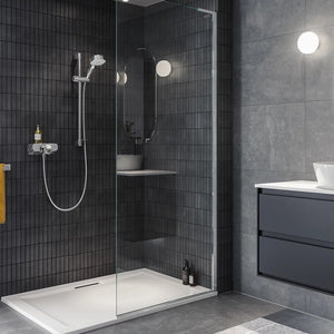 Single Outlet Mira mixer shower in a white background 