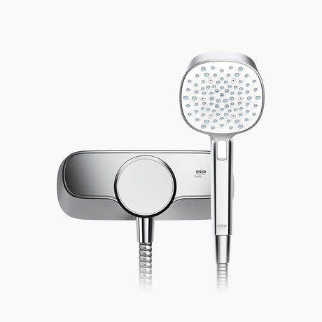 Single Outlet Mira mixer shower in a white background 