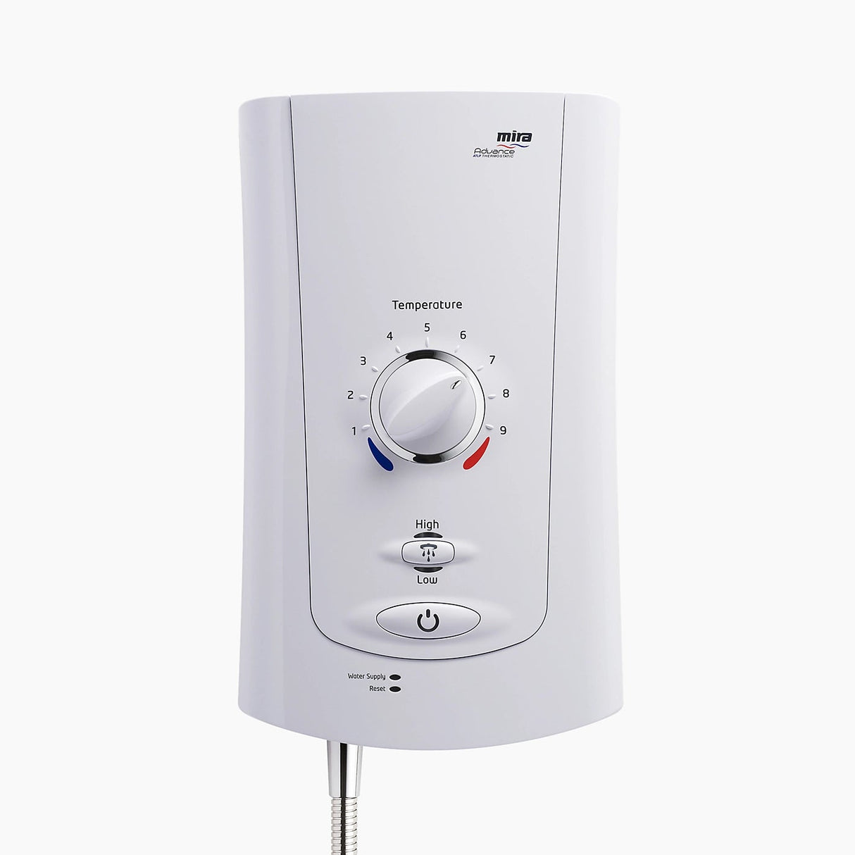 Mira single outlet electric shower in a white background