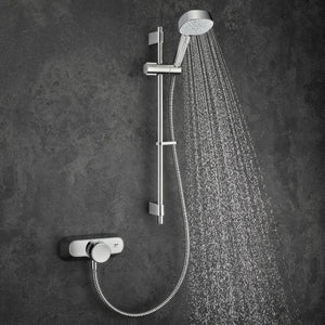 Single Outlet Mira mixer shower in a white background 