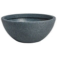 Strata Valencia small garden planter in ash grey with speckled stone texture finish, bowl-shaped design with wide rim, suitable for outdoor landscaping