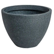 Strata Valencia Medium Garden Planter in ash grey with textured stone finish, round tapered design