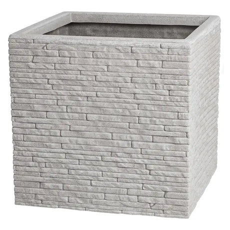 Strata Slate Square Garden Planter Pot - Stone | GN686-STN