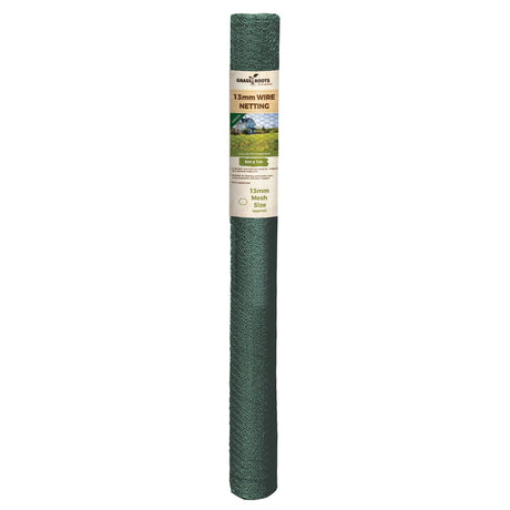Grass Roots PVC Coated Green Wire Netting 6 x 1 Meter Roll 13mm Chicken Wire | GRT967539