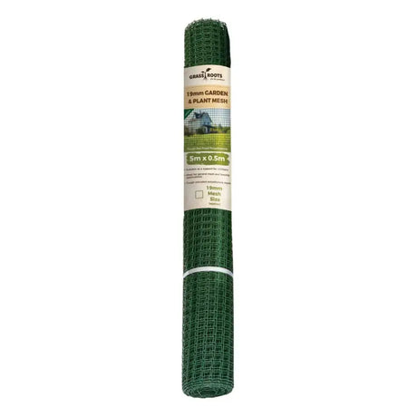 Grass Roots Garden & Plant Mesh Fencing 5 Metre x 1 Metre  19mm - Green Plastic | GRT968079