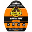 Gorilla Tape Ultimate packaging showing black and orange dispenser roll with gorilla logo, 11m x 48mm black tape, featuring 350kg hold capacity and 5x stronger claims
