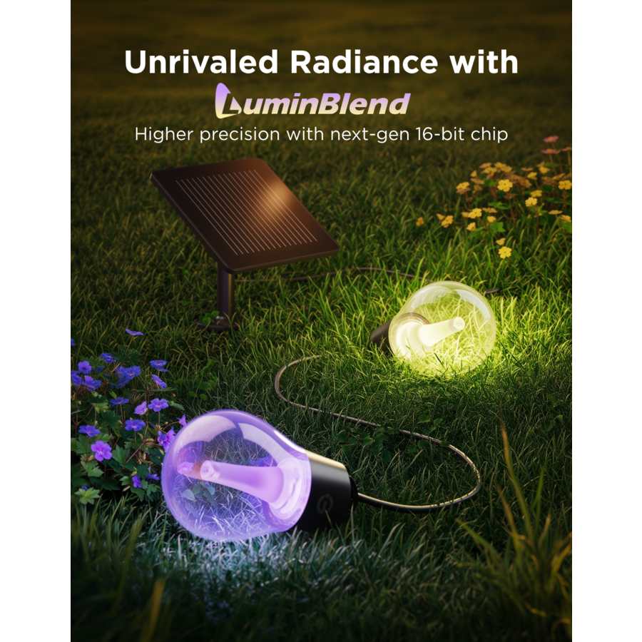 Govee Outdoor Solar String Lights - 33f t/ 10 Metre IP67 - Multi Coloured | H3001311