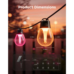 Govee Outdoor Solar String Lights - 33f t/ 10 Metre IP67 - Multi Coloured | H3001311