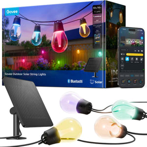 Govee Outdoor Solar String Lights - 33f t/ 10 Metre IP67 - Multi Coloured | H3001311
