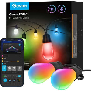 Govee Smart Outdoor S14 Bulb String Lights 2 - 48ft / 15 Metre | H70202B1