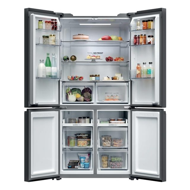 Haier Cube 90 3 Frost Free Multi Door Fridge Freezer - Slate Black | HCR39F19ENPT