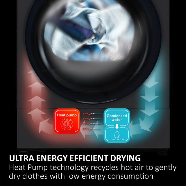 X Series 5 9 kg Heat Pump Tumble Dryer with Wifi - Graphite | HD90-D357GU1-UK
