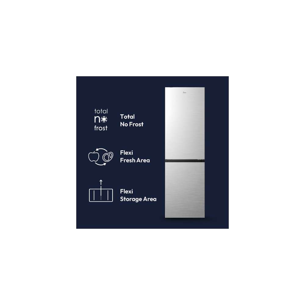 Hoover 185cm 60/40 Fridge Freezer - Inox | HONCQ3T518ENXK