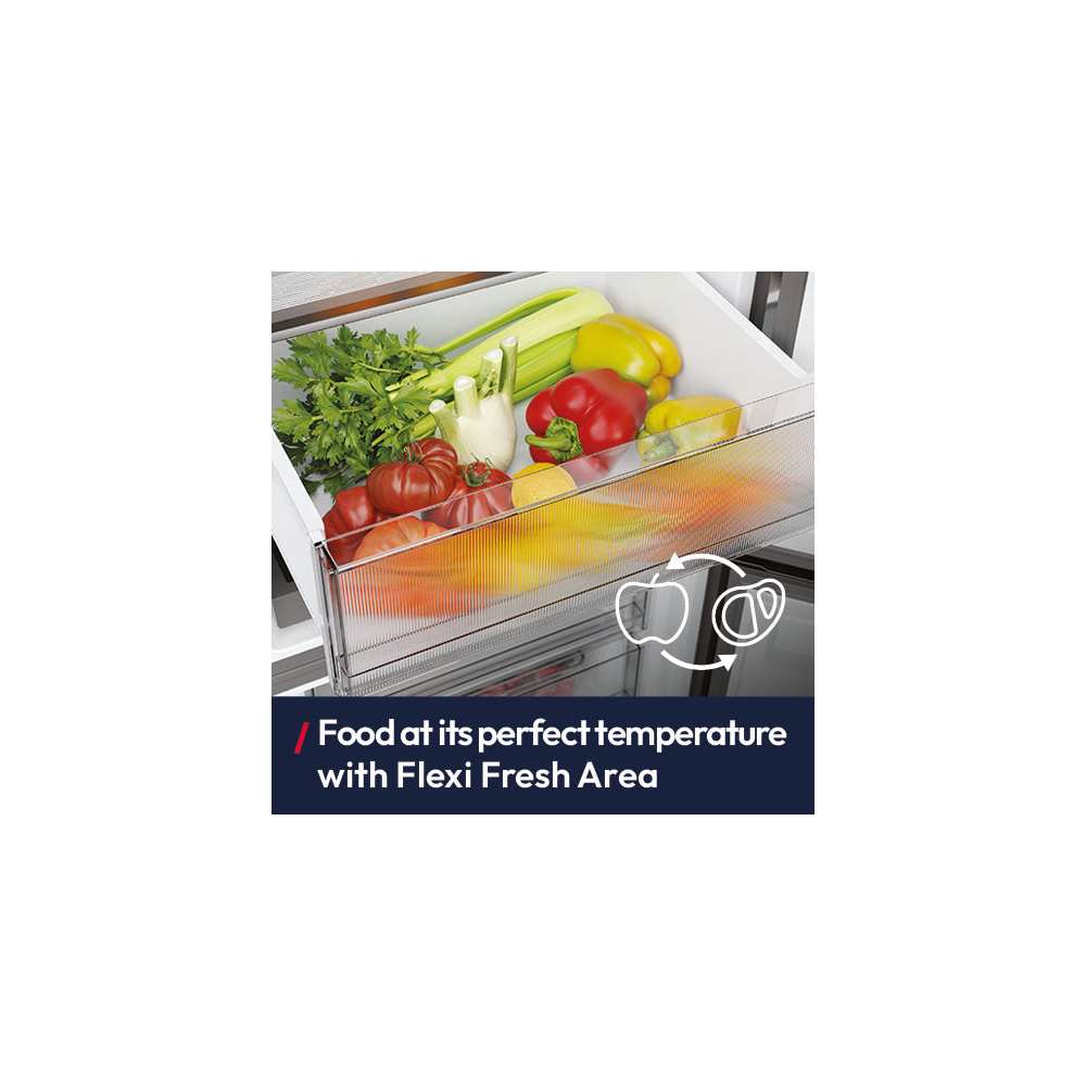 Hoover 185cm 60/40 Fridge Freezer - Inox | HONCQ3T518ENXK