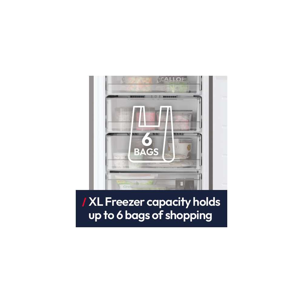 Hoover 185cm 60/40 Fridge Freezer - Inox | HONCQ3T518ENXK