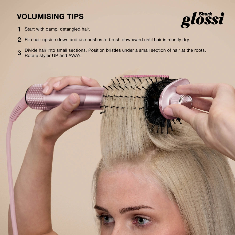 Shark Glossi Hot Brush and Air Glosser - Peony Pink | HT302UKPK