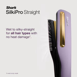Shark SilkiPro Straight Hair Straightener + Dryer in One Tool with Heat-Resistant Storage Case - Plum Satin | HT401UKPU