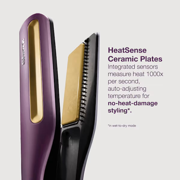 Shark SilkiPro Straight Hair Straightener + Dryer in One Tool with Heat-Resistant Storage Case - Plum Satin | HT401UKPU