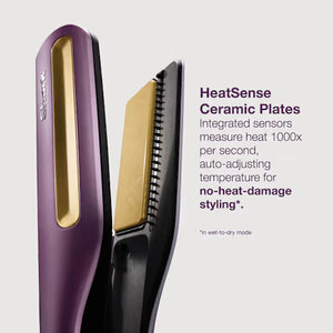 Shark SilkiPro Straight Hair Straightener + Dryer in One Tool with Heat-Resistant Storage Case - Plum Satin | HT401UKPU