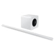 Samsung HW-S800D white ultra slim soundbar with matching white subwoofer featuring black speaker grille, displayed against white background