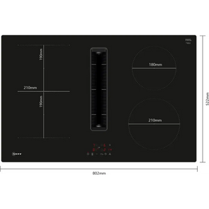 Neff N 50 80cm Integrated Ventilation Induction Hob - Black | V58NBS1L0