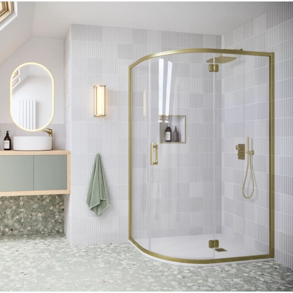 Flair ILI Quadrant Shower Enclosure | Chrome, Matte Black, Brushed Brass | 900mm, 1000x800mm to 1200x900mm