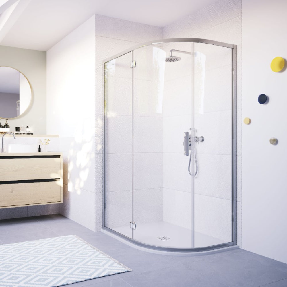 Flair ILI Quadrant Shower Enclosure | Chrome, Matte Black, Brushed Brass | 900mm, 1000x800mm to 1200x900mm